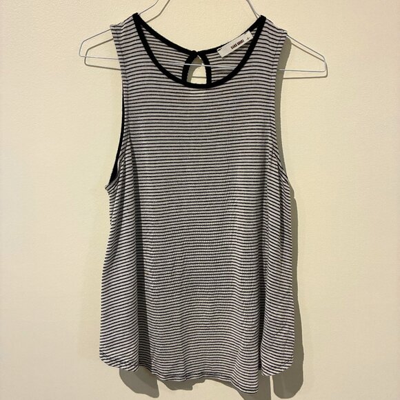 Sans Souci Black & White Striped Tank Top - Women's S - Picture 1 of 7